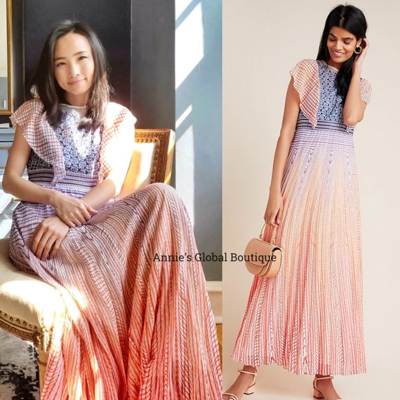 NWT ANTHROPOLOGIE Geisha Designs Savita Maxi Dress - Picture 2 of 16